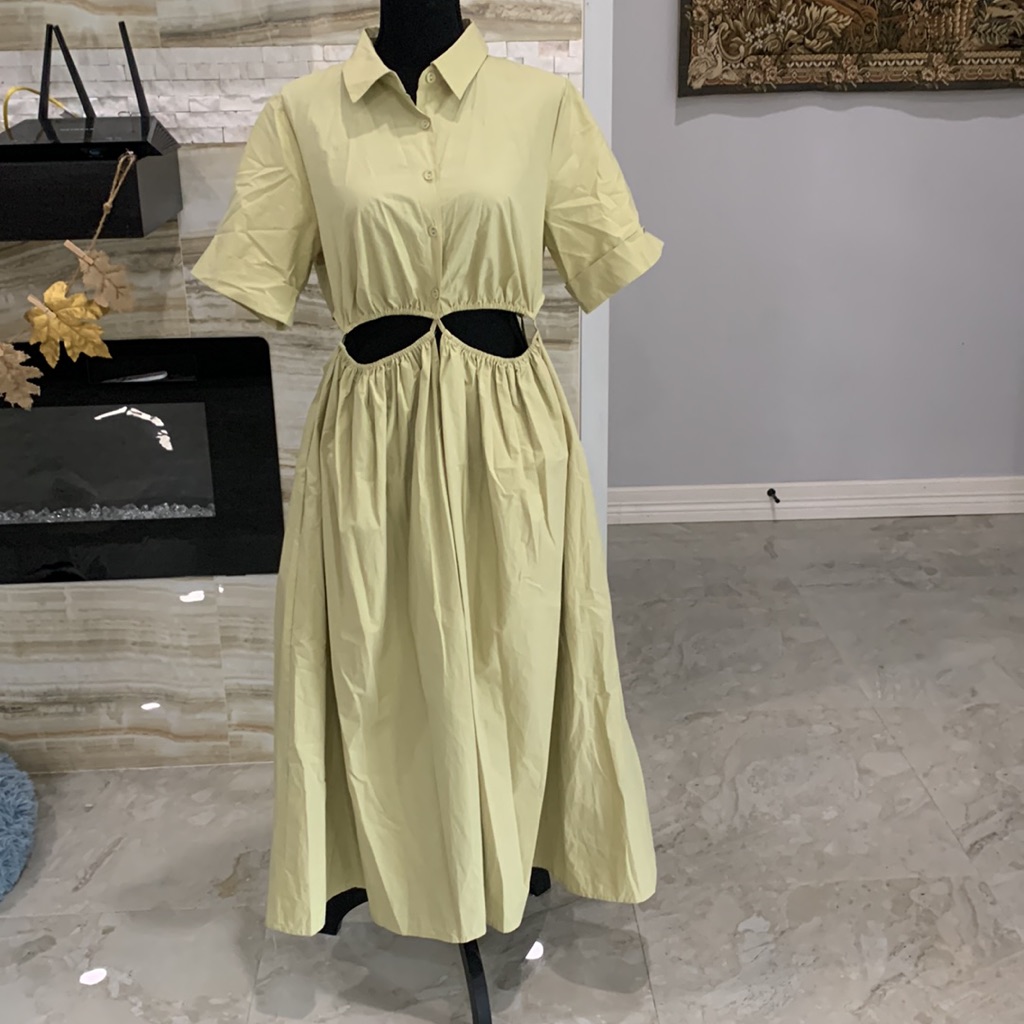 New With Tags Grae Apparel Light Green Emery Park Cut Out Dress. Size L
